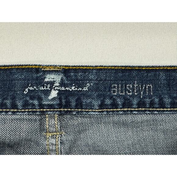 7 For All Mankind Men's Austyn Straight Leg Blue Denim Jeans - Size 36x34 *READ* - Picture 7 of 7